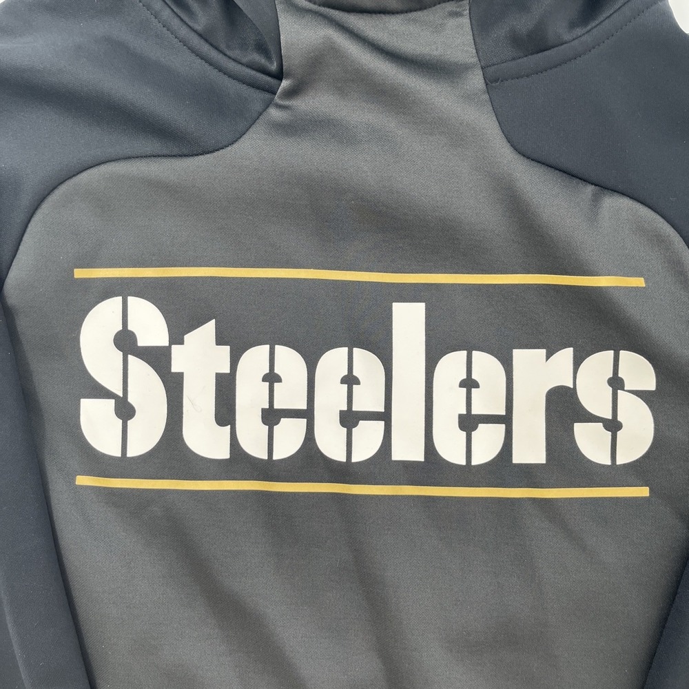 Pittsburgh Steelers Nike Therma Fit NFL On Field Apparel Black Gray Hoodie Small - Picture 2 of 10